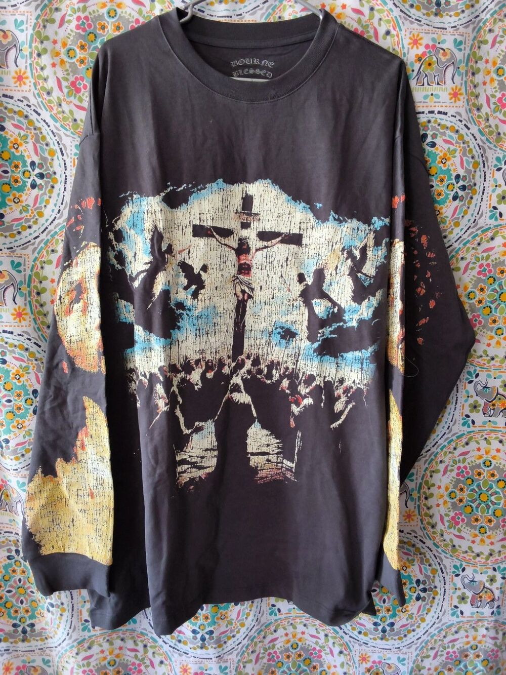 NWOT Bourne Blessed Crucifixion Long Sleeve T-Shirt NFL Player Kendrick Bourne